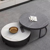 Table basse combinée en ardoise et marbre haut de gamme, design moderne, mobilier décoratif pour salon – Meilleure vente