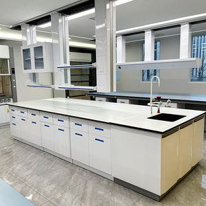 Étagère de stockage centrale pour banc d'essai de laboratoire pharmaceutique avec armoire <span class=keywords><strong>à</strong></span> eau en acier inoxydable et table d'essai - Product Image 3