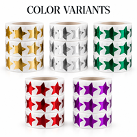 Rouleaux d'autocollants étoiles métalliques brillants en feuille d'aluminium, prédécoupés, pour cadeaux et artisanat, vente en gros