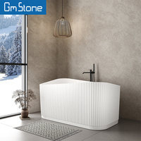 Baignoire autoportante blanche de petite taille 1,2 m, moderne, en pierre artificielle, personnalisable pour hôtel – Offre spéciale