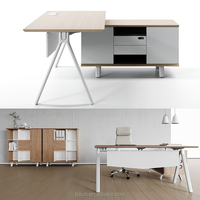 Bureau de direction convertible contemporain en bois de haute qualité, mobilier commercial au design minimaliste, écologique et modulaire, facile à assembler