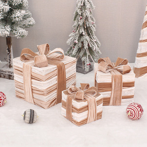 <b>Christmas</b> New Product Decoration Gift <b>Box</b> Set 3-Piece Rectangle Polyester Iron Cloth For Festive Scenes And <b>Christmas</b> Tree - Product Image 3