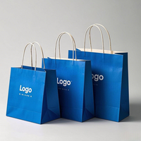 Sac cadeau personnalisé écologique avec logo imprimé, sac fourre-tout en papier kraft brun avec poignée torsadée, emballage personnalisé au prix d'usine