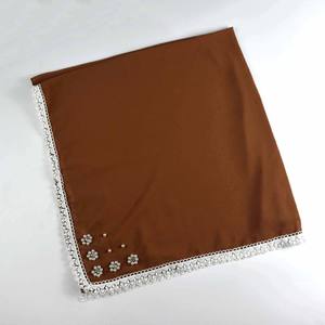 Custom 2025 Newest Square Chiffon Hijab <b>Scarf</b> <b>Lace</b> Pearl for Muslim Women Malaysian Tudung Bawal and Malay - Product Image 3