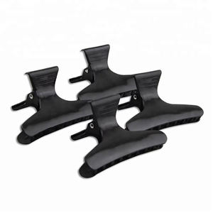 도매 미용 Sectioning 헤어 이발사 살롱 내열성 나비 일반 블랙 플라스틱 발톱 헤어 클립 - Product Image 2