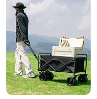 Chariot de pique-nique, chariot de camping pliable portable d'extérieur, chariot multifonctionnel de grande capacité pour le shopping et les événements