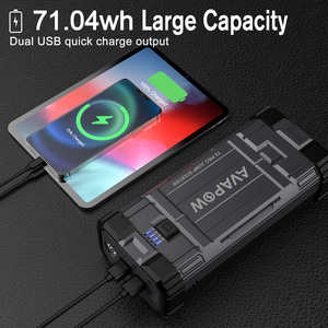 เครื่องช่วยสตาร์ทรถยนต์ Avapow รุ่น T8 <span class=keywords><strong>Pro</strong></span> 6000A 24000mAh แบตเตอรี่สำรองฉุกเฉิน พร้อมไฟ LED และพาวเวอร์แบงค์ - Product Image 6