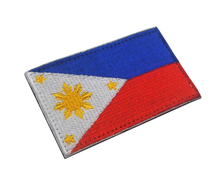ZSY High Quality Customized Philippines Flags Embroidery Patches Stick On Cloth Patch For Tactical Patch
