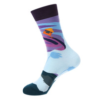 Vente en gros de chaussettes à tube moyen avec motif de logo personnalisé Happy Design Chaussettes en coton à la mode pour femmes et hommes