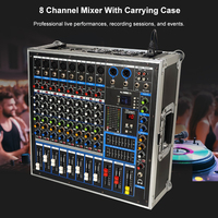 Système de son d'amplificateur de mélangeur professionnel avec contrôleur de boîtier de transport Console de mixage Audio amplificateur de mélangeur karaoké 8 canaux
