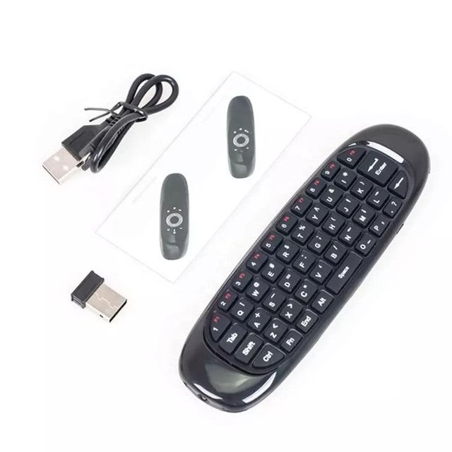 New 2.4G RF Remote Control Air Mouse Wireless Keyboard C120 for Android Smart TV Box Customize Voice Backlight Double side