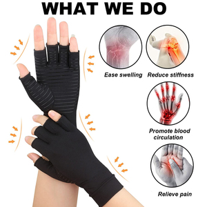 Copper Arthritis Compression Women Men Relieve Hand Pain Swelling and Carpal Tunnel Fingerless for <b>Typing</b> - Product Image 2