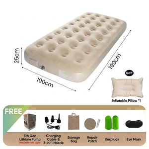 <span class=keywords><strong>Matelas</strong></span> <span class=keywords><strong>Gonflable</strong></span> Portable Épais en PVC Floqué, Étanche, Rechargeable, avec Pompe Intégrée Amovible, Idéal pour la Maison, le Camping et la <span class=keywords><strong>Randonnée</strong></span> - Product Image 5
