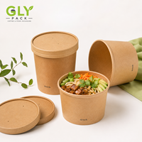 Bols à soupe en papier kraft imprimés sur mesure avec couvercles, contenants alimentaires jetables 8oz 12oz 16oz 24oz, emballage pour salades, déjeuners et plats à emporter