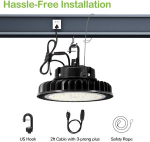 Projecteur Industriel 150W SMD3030 5000K Aluminium IP20 Garantie 3 Ans Durée de Vie 36000H Ra90 85-265V pour Plafonnier d'Entrepôt - Product Image 3