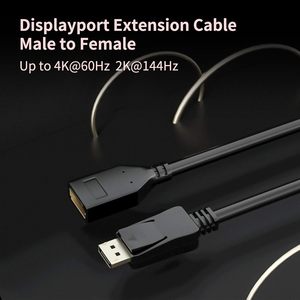 Dajiang personalizado 2M <span class=keywords><strong>DisplayPort</strong></span> 1,2 <span class=keywords><strong>Cable</strong></span> 2K/<span class=keywords><strong>144Hz</strong></span> y 4K/60Hz Compatible DP macho a hembra carcasa de aluminio para audio - Product Image 3