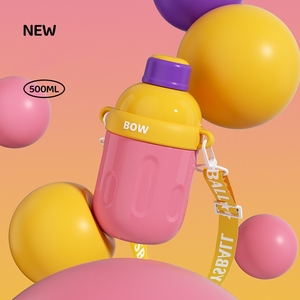 C482 taza aislada de alta calidad a prueba de fugas tazas rectas para beber botella de <span class=keywords><strong>agua</strong></span> de vientre grande Kawaii de acero inoxidable con asa - Product Image 6