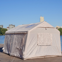 Tente gonflable portable extra large quatre saisons en Oxford imperméable à double couche, deux chambres séparées, auvent pour la famille en extérieur
