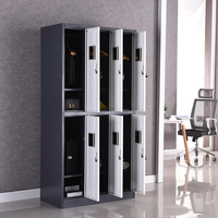 Casier à 6 portes Design moderne en fer pour salle de sport Vestiaire étudiant Garde-robe pour bureau à domicile, hôpital ou atelier