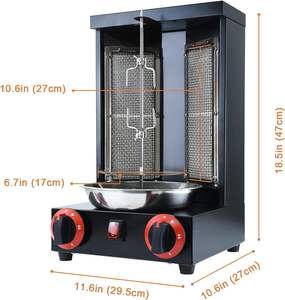 Barbecue vertical <span class=keywords><strong>Pro</strong></span>-Tech PT-880 de luxe en acier inoxydable avec grille en céramique alvéolée infrarouge pour charbon de bois, idéal pour les kebabs et doners - Product Image 1