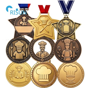 Médailles de Chef de cuisine en émail 3D personnalisées par le fabricant, médailles de Chef de cuisine, de maître de pâtisserie, de ruban, médaillon de Chef personnalisé - Product Image 1