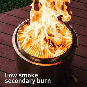 Barbecue a legna senza fumo stufa da campeggio portatile all'aperto per cucinare