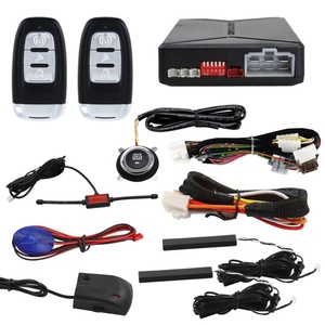 EASYGUAR EC010 PKE <b>Car</b> Alarm with <b>Push</b> Start Button & Remote Engine Start Shock Warning - Product Image 1