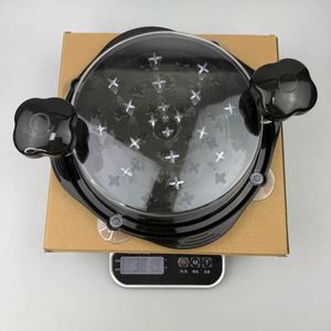 Déchiqueteur de fourchettes à viande de poulet rondes avec tapis de base antidérapant Couvercle transparent Option de logo personnalisé Plastique PP de qualité alimentaire antiadhésif - Product Image 4