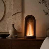 Artisanat en bois de noyer avec décorations arquées à dégradé intégré, objets décoratifs en bois pour chambres et bureaux