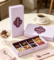 Boîte cadeau en papier personnalisée avec poignée détachable pour biscuits, macarons, bonbons, pâtisseries, desserts, emballage personnalisé avec logo