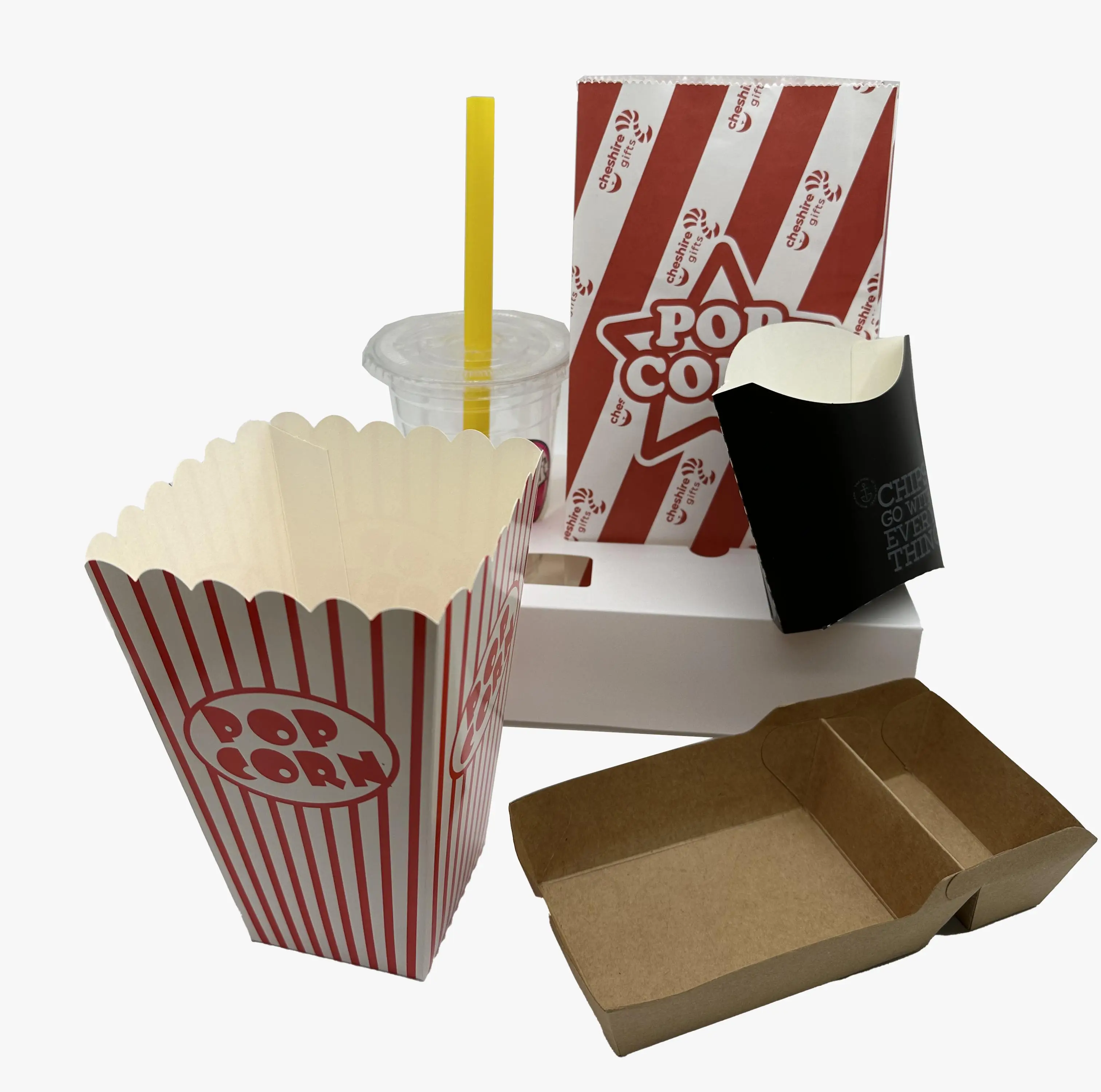 Custom eco-friendly pipoca papel sacos/alimentos papel reciclável sacos