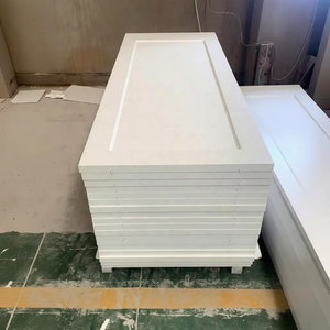 Porte en bois écologique à <span class=keywords><strong>prix</strong></span> <span class=keywords><strong>de</strong></span> gros usine, ambiance classique, porte en bois blanc apprêté pleine grandeur - Product Image 3