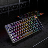 Clavier mécanique OEM d'usine à 81 touches avec bouton rotatif, effets de rétroéclairage RGB, interrupteurs bleus, mini clavier USB filaire