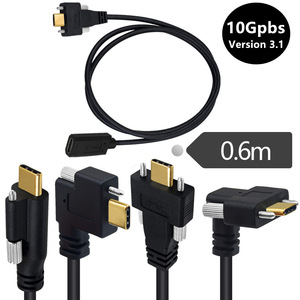 Usb3.1 Type C Right Angle Data <b>Cable</b> 0.6m 10Gbps <b>Computer</b> Use Shielded Pure Copper PVC Jacket - Product Image 1