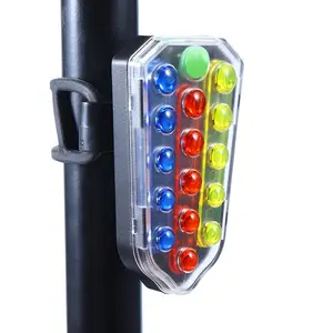 באופן צבעוני רב-מצב אופני הרים אחורי אור לילה פלאש מנורת תיקון חרוזים Led אופניים אורות נטענת