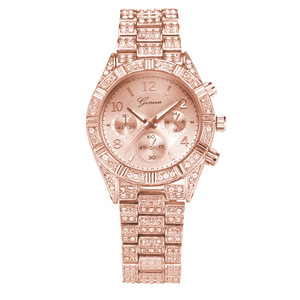 Reloj de Lujo de Cuarzo Analógico de Acero Inoxidable Color Oro Rosa para Hombre y Mujer, Marca Personalizada, Unisex, Cristal Brillante, Relojes de Ginebra - Product Image 6