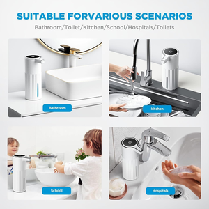 Distributeur automatique de savon liquide de luxe en acier inoxydable 304, mural, sans contact, rechargeable, pour les mains et la vaisselle - Product Image 4