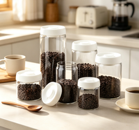 Hoge borosilicaat glazen potjes in het zwart voor cosmetica, lippenstift, parfum & shampoo verpakkingen - navulbaar met bamboe deksel en opties voor aangepaste labels