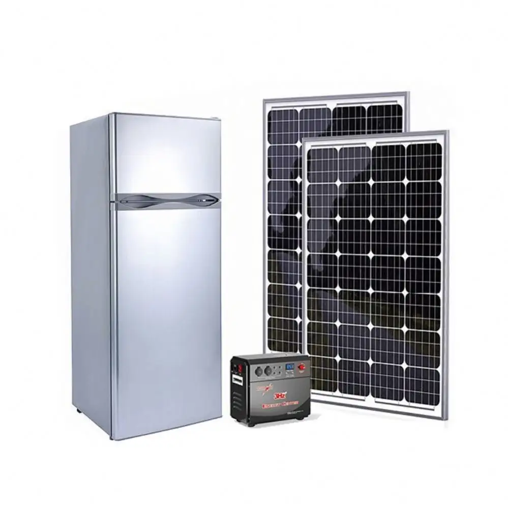 Única porta dupla 12V 24V Painel Solar energia Powered Freezer Frigorífico Geladeira geladeira e freezers casa solar