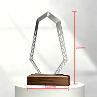 Plaques de récompense personnalisées en bois massif, trophées en verre cristal vierges ODM/OEM, gravure laser, prix de cheerleading