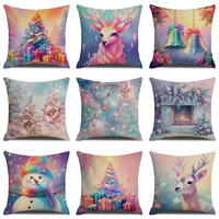 Vente en gros Sapin de Noël Bonhomme de neige Décoratif Oreillers Couverture Logo Personnalisé Polyester Coussin Décor Cas 45*45cm pour Canapé-Lit