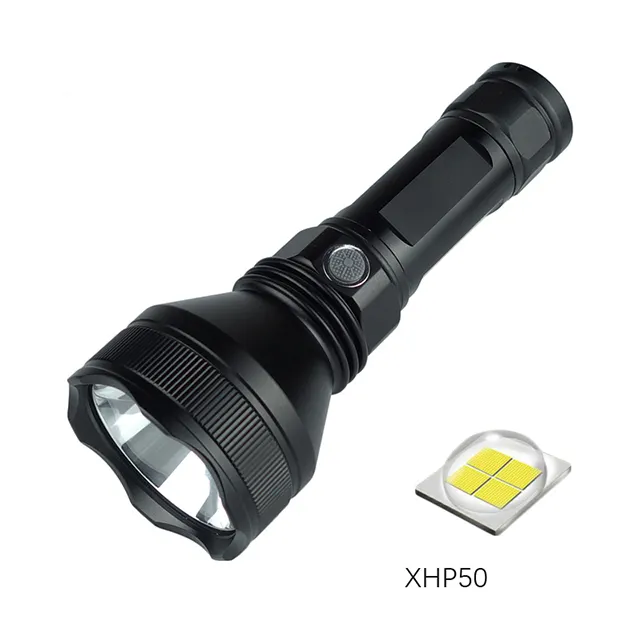 P50 camping flashlight USB rechargeable LED Searching Torch Lantern Flashlight 26650