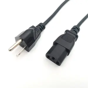 Amerika Serikat NEMA 5-15P 3 Cabang IEC C13 SVT 18Awg 3 Core 110V AC Kabel Komputer Kabel Listrik AS