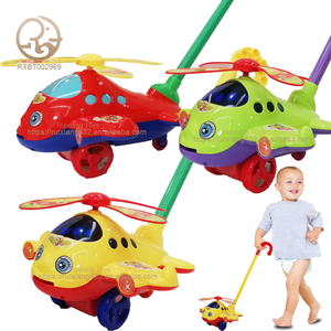 Çocuk karikatür el itme uçak bebek arabası yürüteç tekerlekler oyuncak yürümeye başlayan eğitici oyuncaklar ebeveyn-çocuk etkileşimi - Product Image 1