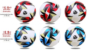 Ballon de football personnalisé avec logo, entraînement professionnel et match, PU, taille 3 4 5, ballon de football rouge - Product Image 3