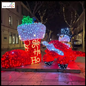 Décorations lumineuses de Noël, chaussettes de Noël, chaussures de Noël, bottes du Père Noël, décorations de Noël pour la période des fêtes - Product Image 3