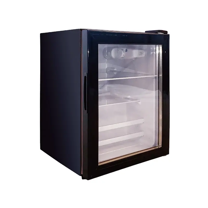 Mini-armoire droite pour boissons cosmétiques, 1 pièce, dégelant manuel avec porte en verre simple, glacière, vente en gros