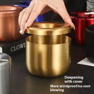 Cenicero moderno de acero inoxidable anticaídas y antimoscas Internet <span class=keywords><strong>Cafe</strong></span> & Restaurant Home Bar Logo Diseño creativo sin humo - Product Image 3