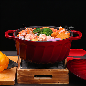 Gran oferta, cocina casera personalizada, cocina de hierro fundido esmaltado multicolor, Horno Holandés, olla, cazuela, utensilios de cocina - Product Image 6