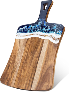 Kostenloser Versand: Schneidebrett aus Harz und Akazienholz, Charcuterie-Zubehör, Käse-Servierbrett, Küchengeschenke für die Familie - Product Image 3